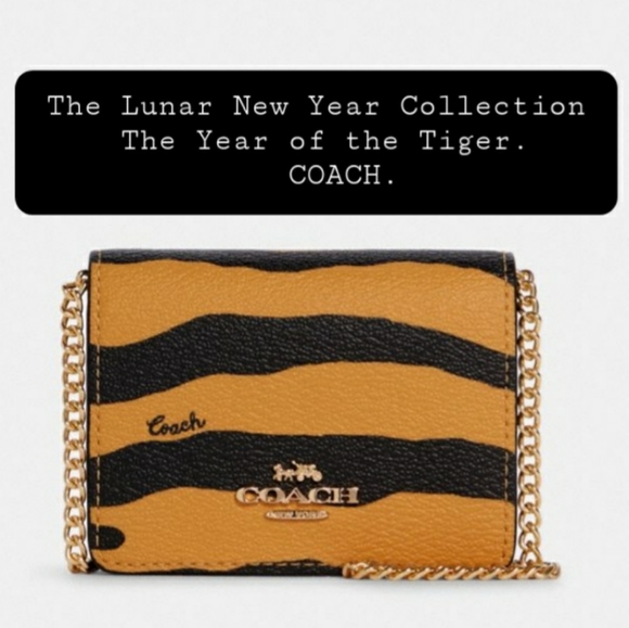 Coach Handbags - Coach Mini Wallet on a chain with Tiger Print 🐅...BNWT